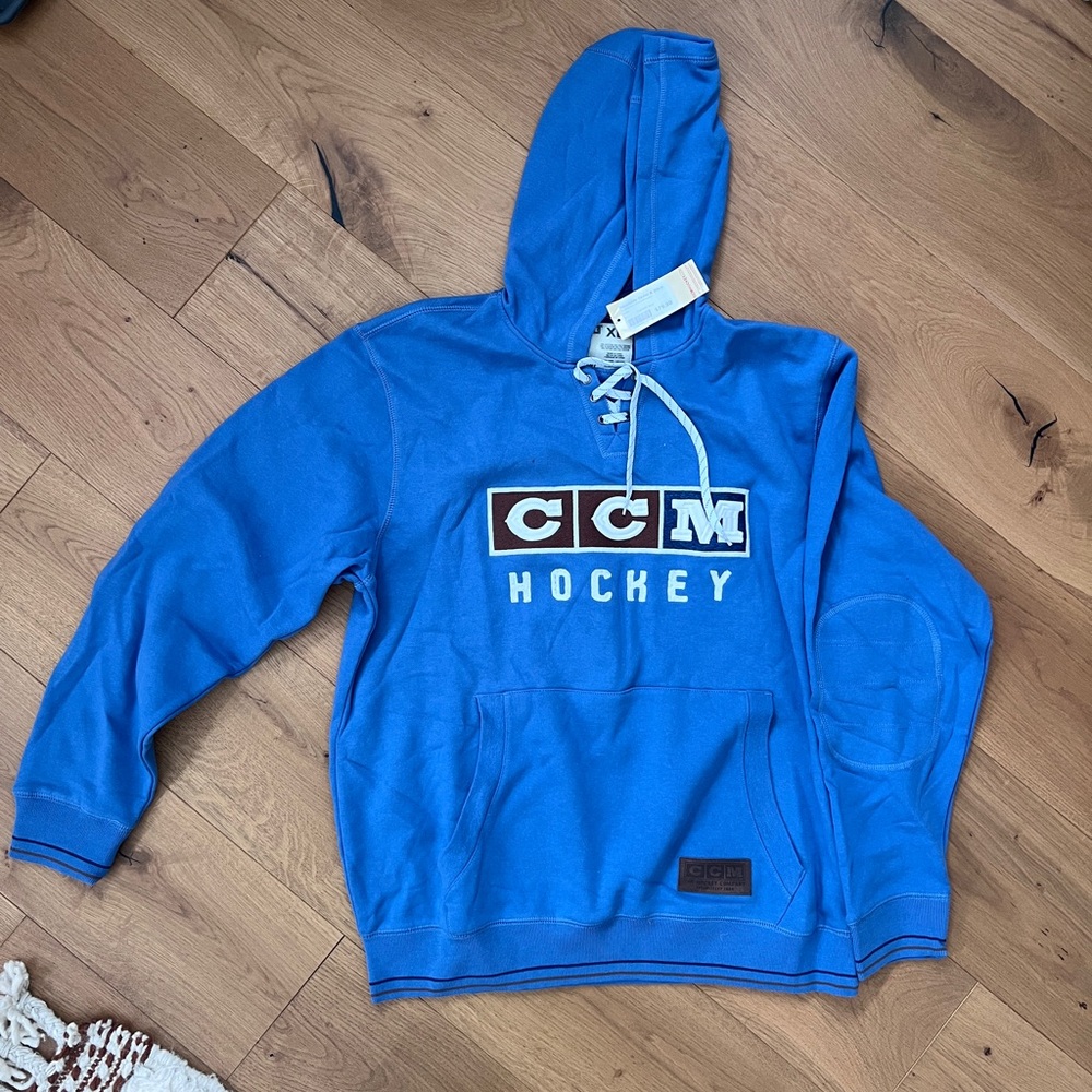 CCM Men's Bright Blue Hockey Hoodie